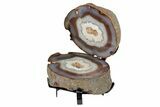 Colorful, Cut Brazilian Agate On Metal Stand #206977-2